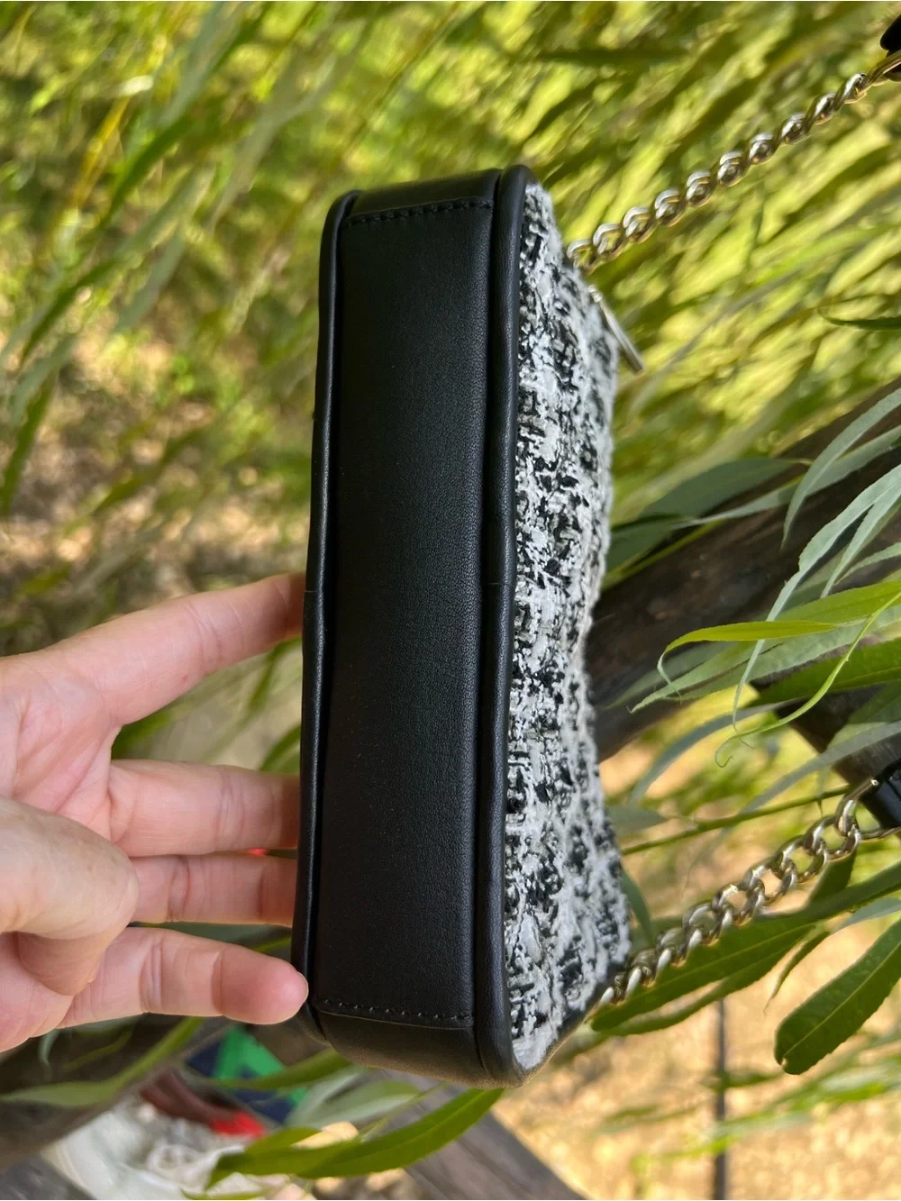 kate spade Black & White Tweed Crossbody Bag